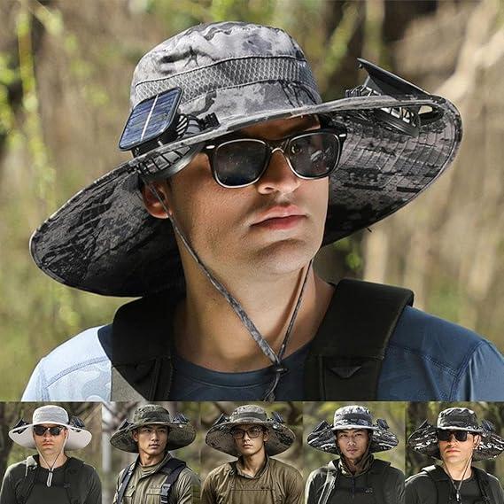[Father's Day Sale - 50% off] Men's Solar Fan Hat Sun Hat with 3 Adjustable Levels