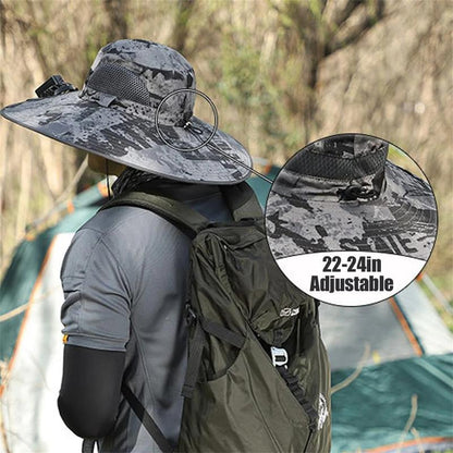 [Father's Day Sale - 50% off] Men's Solar Fan Hat Sun Hat with 3 Adjustable Levels